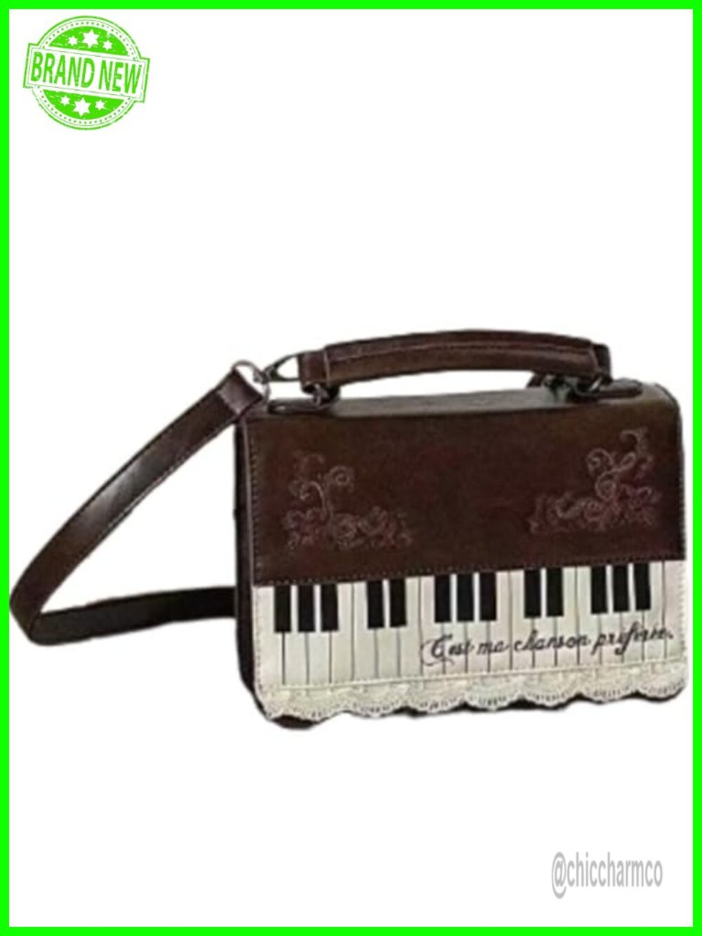 PU Leather Guitar Shaped Crossbody Bag Funky Y2K Purse